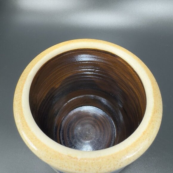 2000 Shadow Lawn Friends Salt Glazed Stoneware Rowe Pottery Vase Utensil Holder - Picture 7 of 12